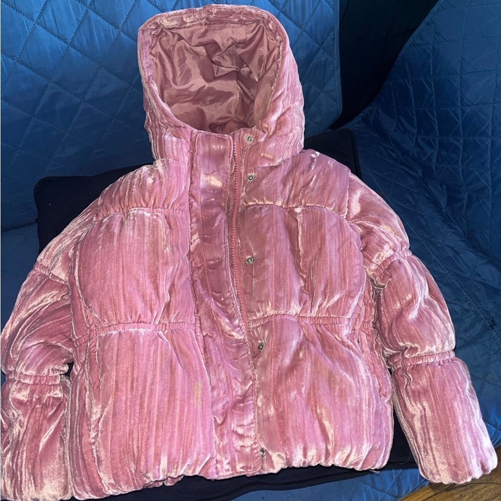 Primark Shimmering Pink Kids Puffer Jacket sz 4-5